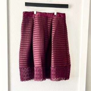 Chic Burgundy Lace Skirt